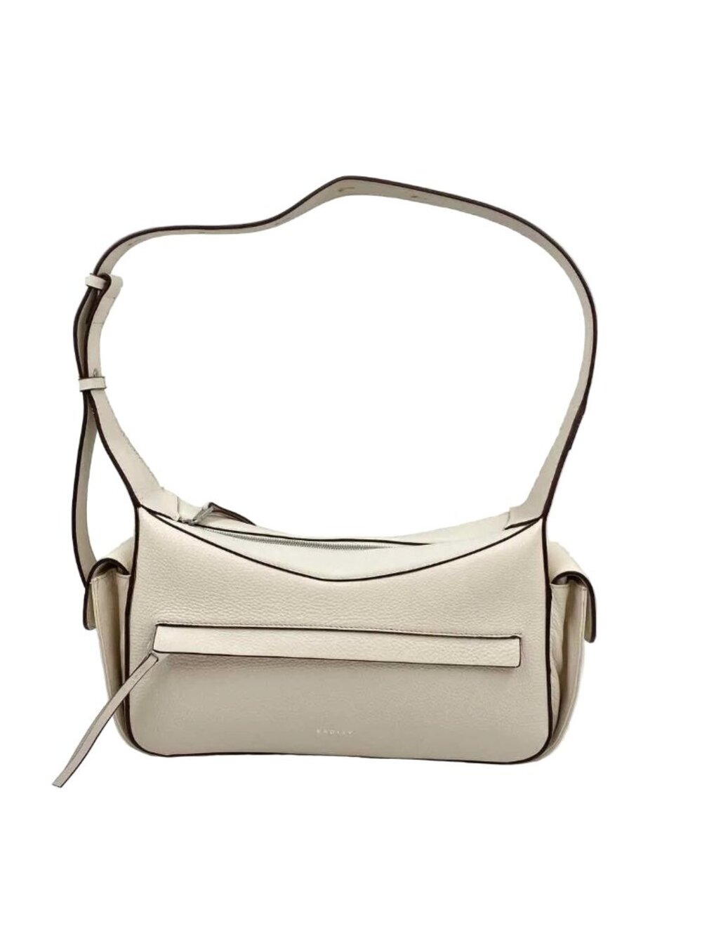 RADLEY London Chalk Pebble Leather FRITZROVIA Small Zip Top Shoulder Style - Picture 1 of 4